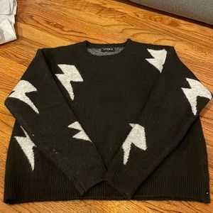 Black lighting bolt sweater